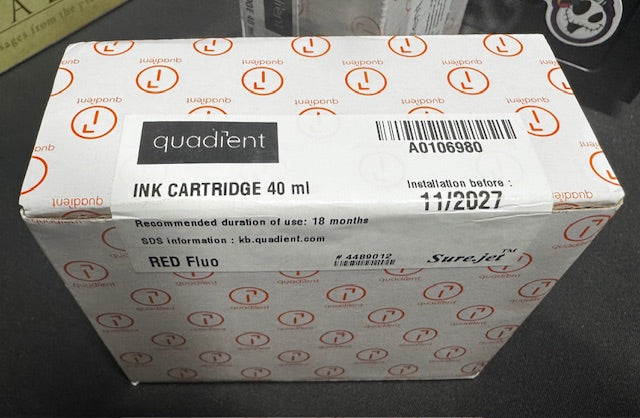 OEM Genuine Quadient Fluorescent Red ink IX3-5-7 Series Standard Ink Cartridge