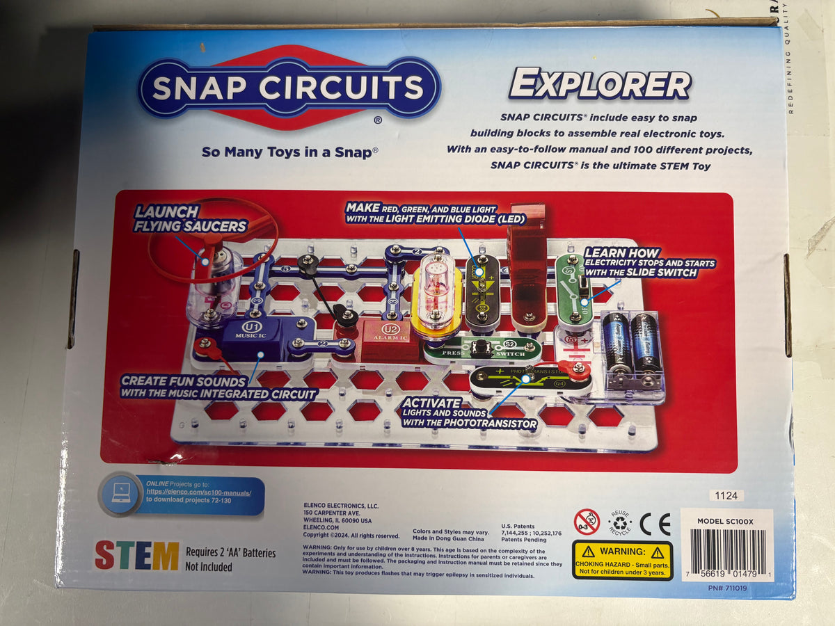 Snap Circuits STEM Jr. Electronics Explorer Kit, 100+ Projects New