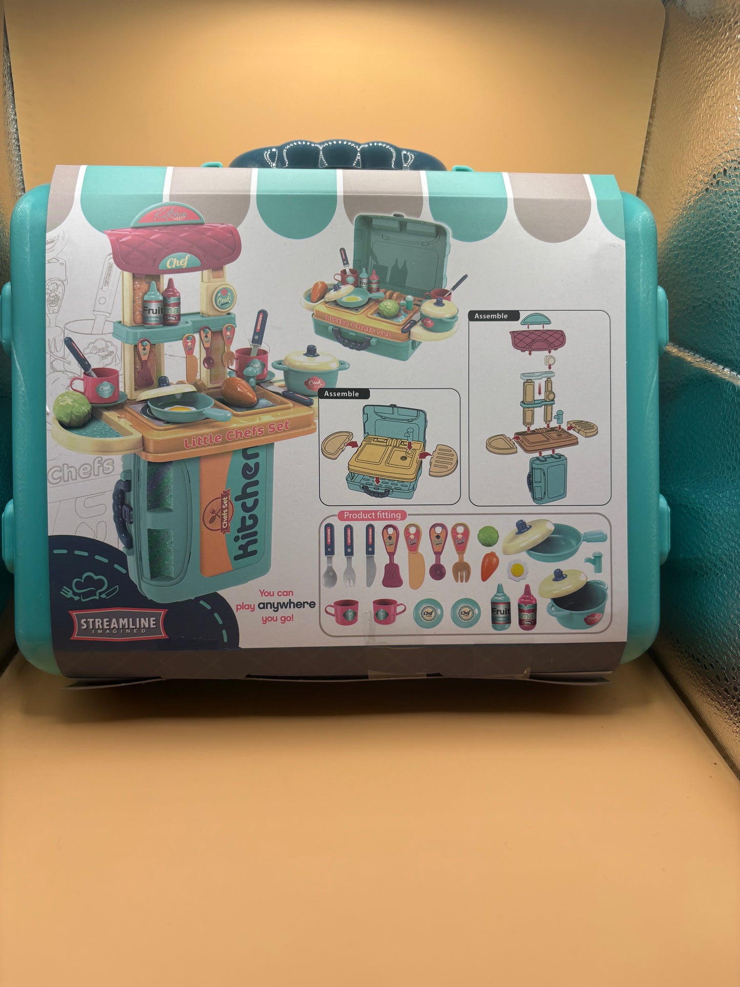 36PC Chef Kitchen Playset Pretend Play in a Compact Case New