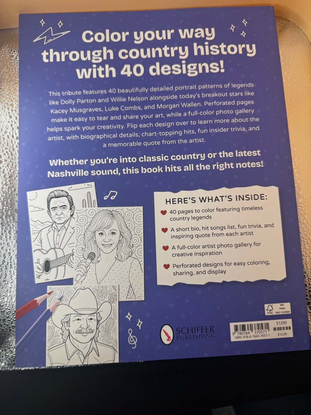 Ultimate Country Legends Coloring Book: 40 Patterns rivia, Song Lists, and More