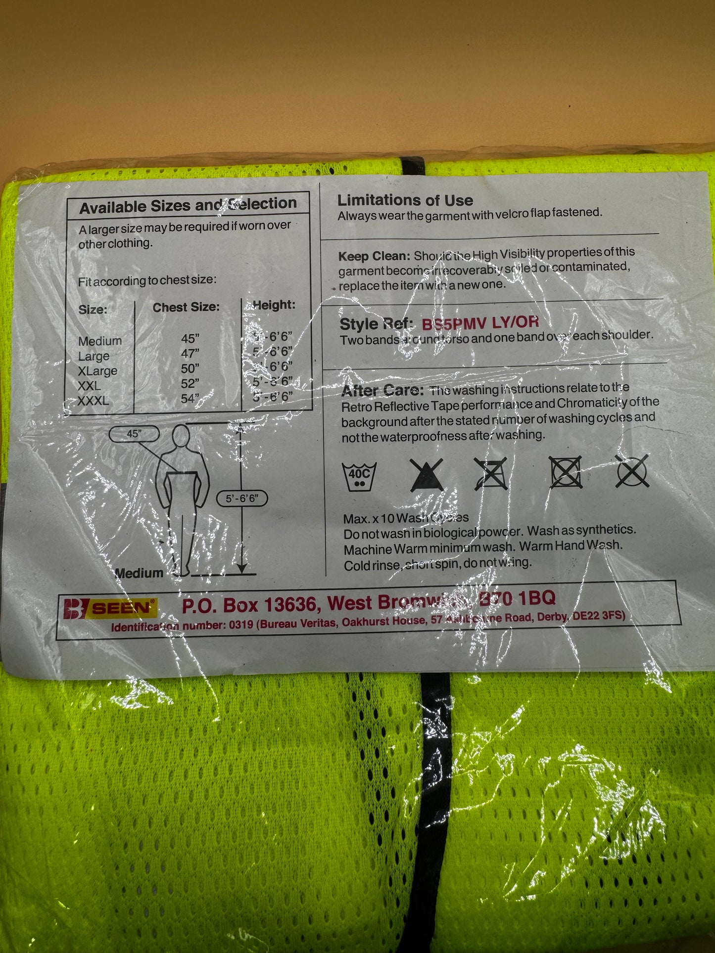 Bseen Reflective Safety Vest Green 2XL New