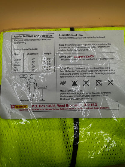 Bseen Reflective Safety Vest Green 2XL New
