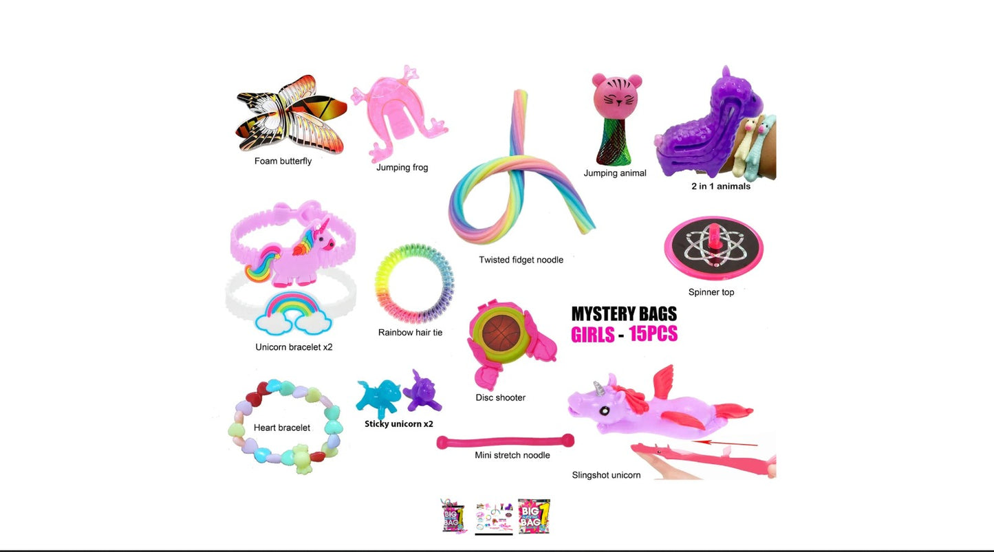 15 Piece Surprise Grab Toy Bags Choose From Boy Or Girl New
