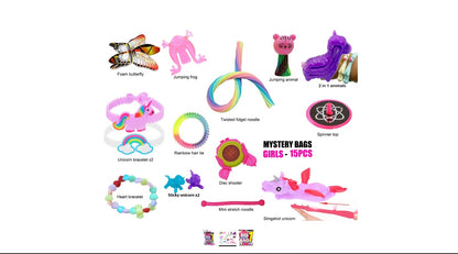15 Piece Surprise Grab Toy Bags Choose From Boy Or Girl New