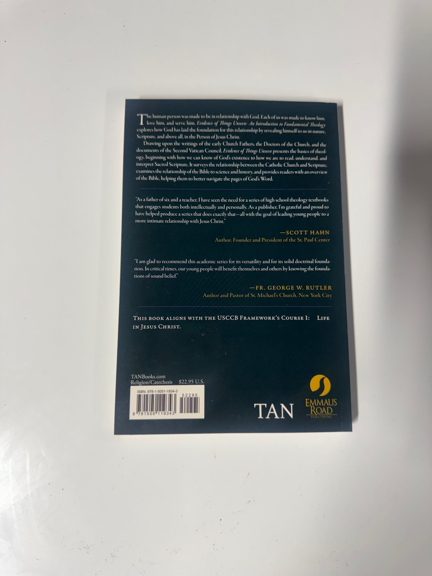 Evidence of Things Unseen: An Introduction to Fundamental Theology Paperback New