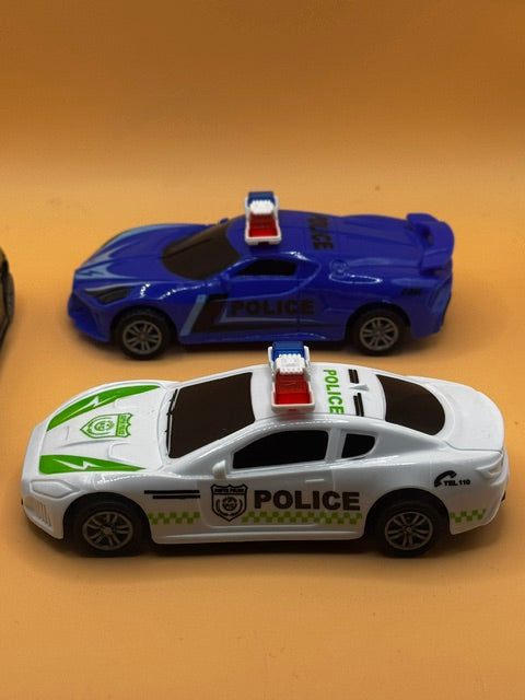 4 Pack Lamborghini-Style Pullback Police Toy Car Bundle New