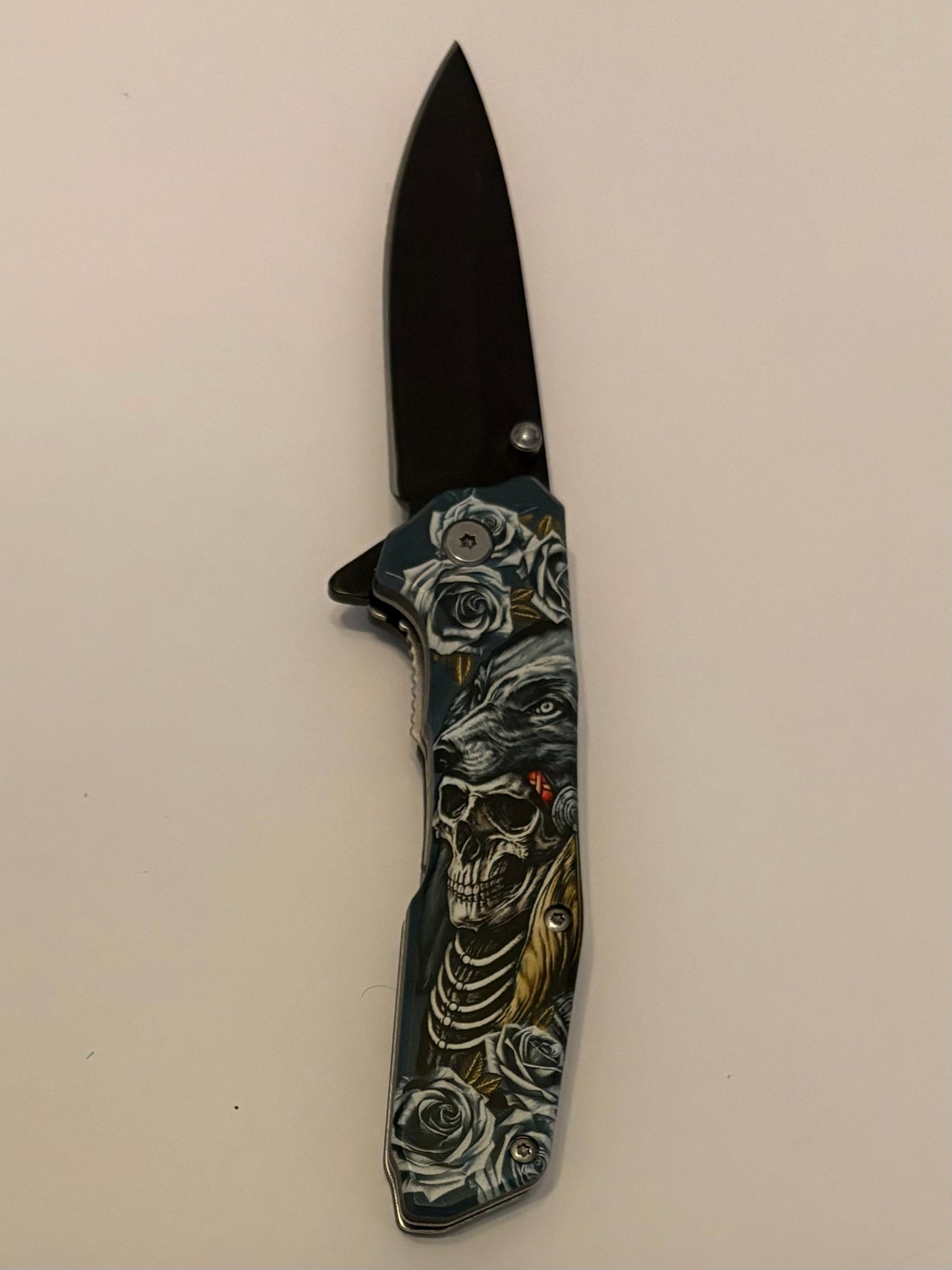 Skull Art Manual Pocket Knives- Brand New In Box Choose Theme
