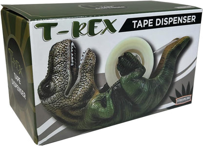Dinosaur T-Rex Desk Tape Dispenser: New Resin Novelty Office Holder- Green