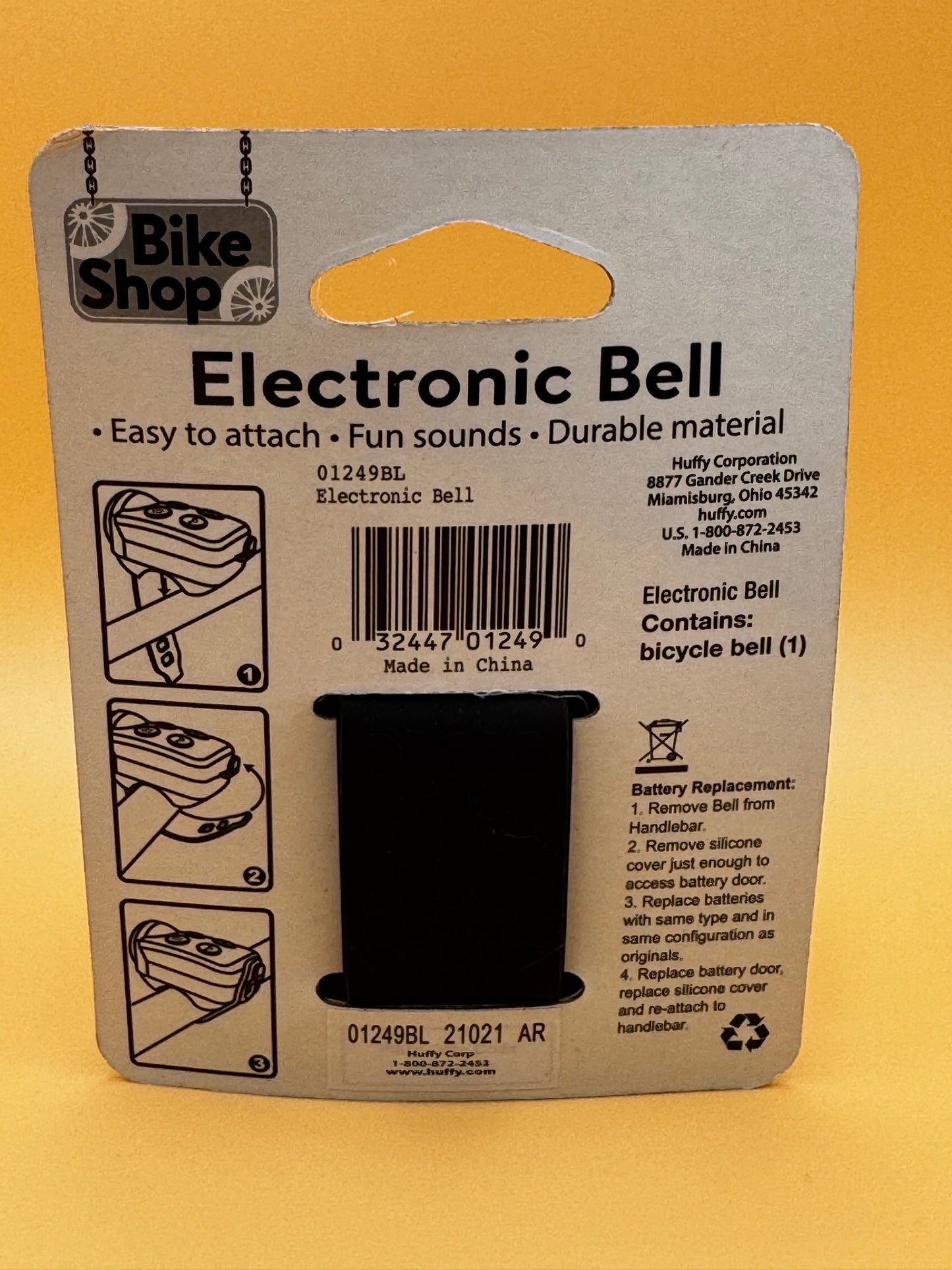 Bike Shop Electronic Bicycle Bell, Black New