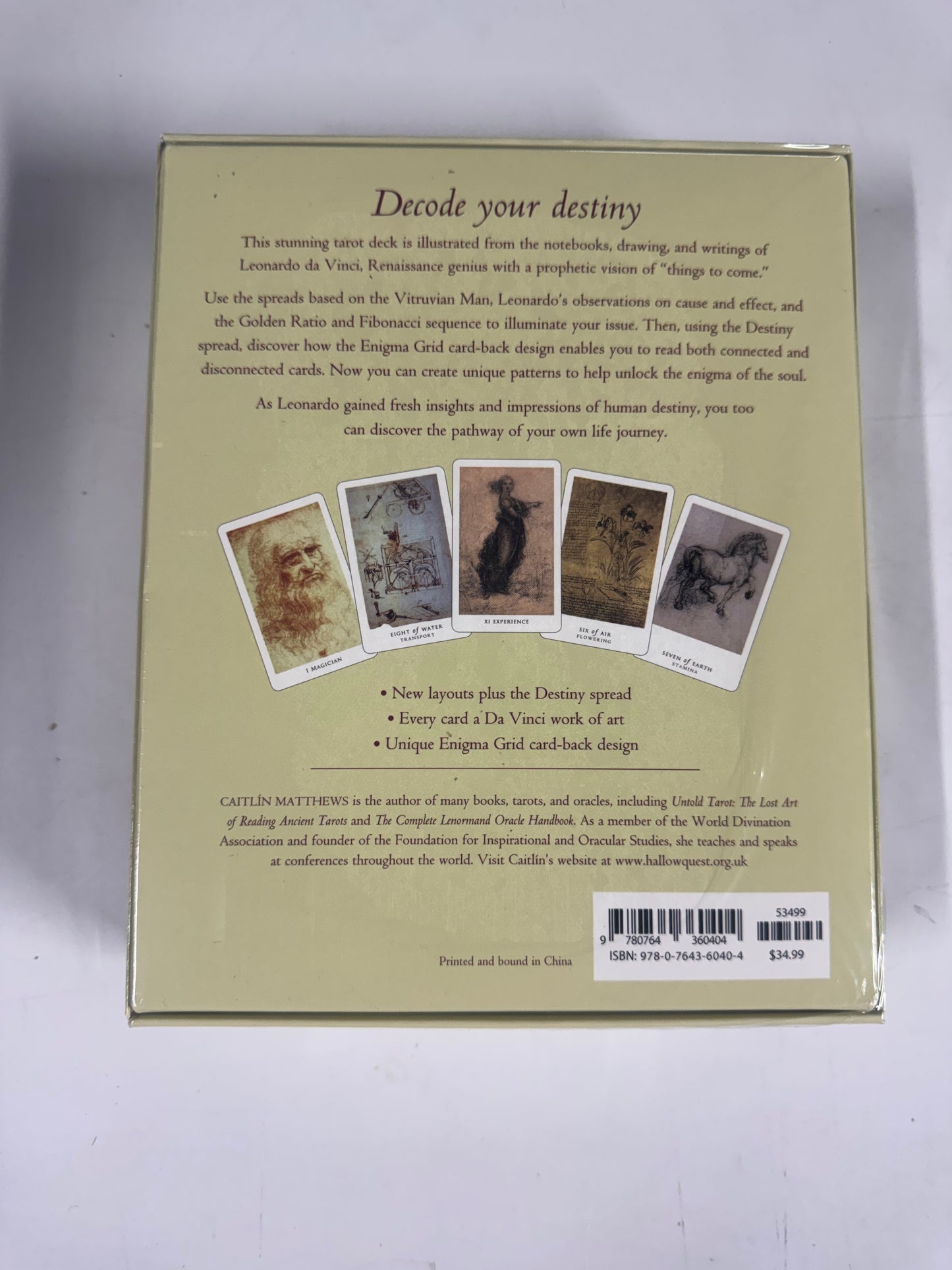 Da Vinci Enigma Tarot: (Tarot Kit Box Set with 78 Cards and Guide Book)