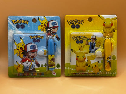 Pokemon 2 Pack Mini Notebook and Pen Set With Keychain - New