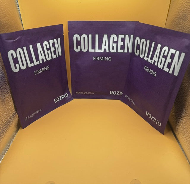Rozino Collagen Firming Facial Mask 3-Pack Wrinkle & Skin Restoration New