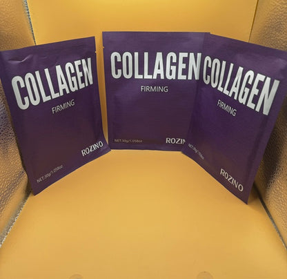Rozino Collagen Firming Facial Mask 3-Pack Wrinkle & Skin Restoration New