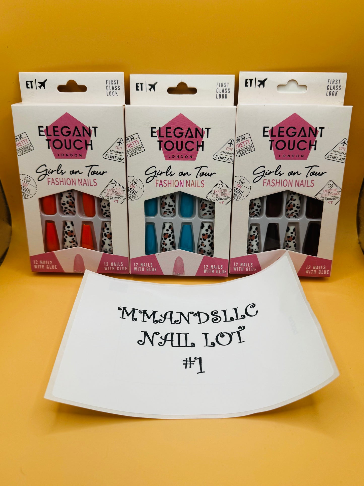 Elegant Touch London 3 Pack Nail Pack Bundle-12 Nails New Choose From Many