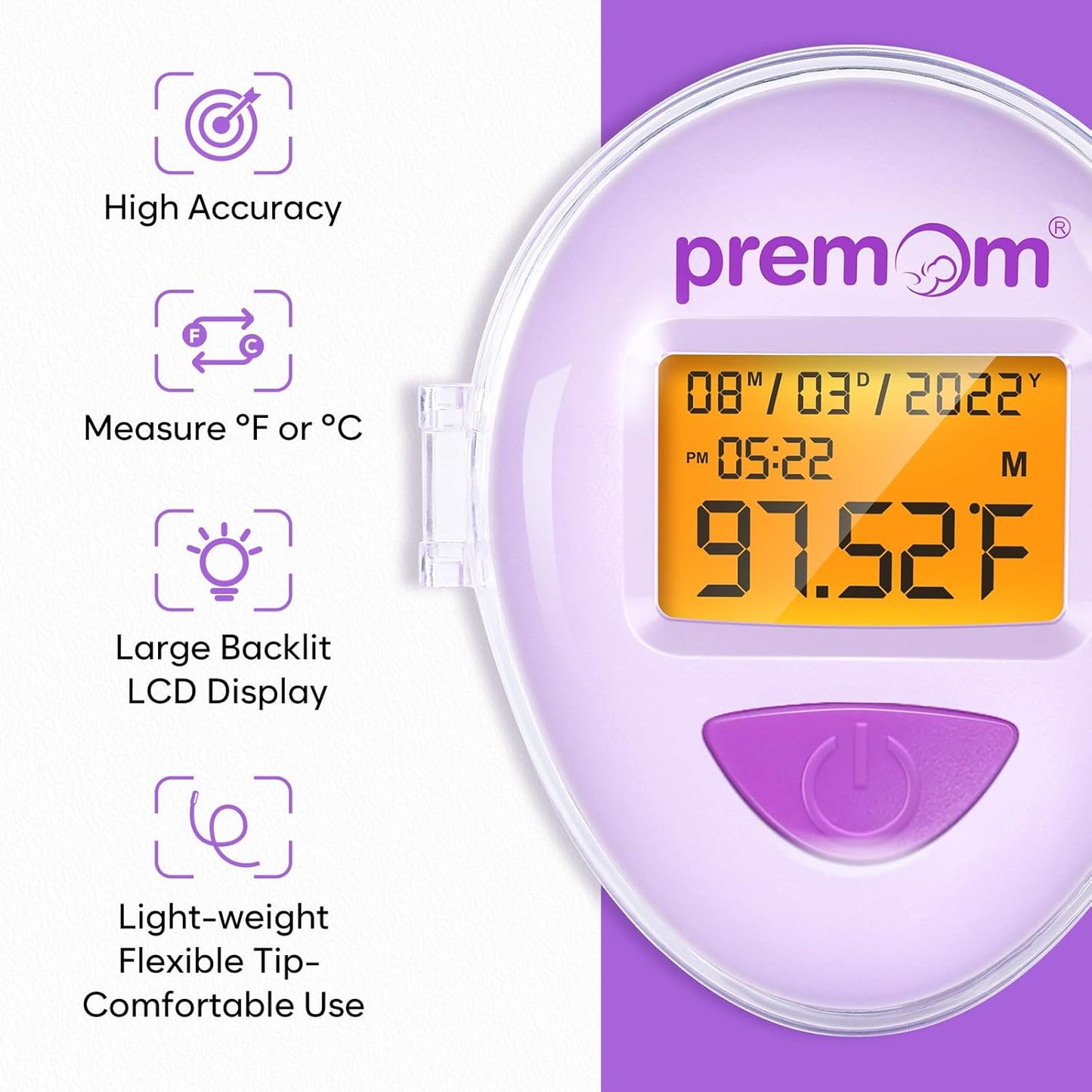 Premom Smart Basal Body Thermometer for Ovulation: Digital Ovulation Tracker