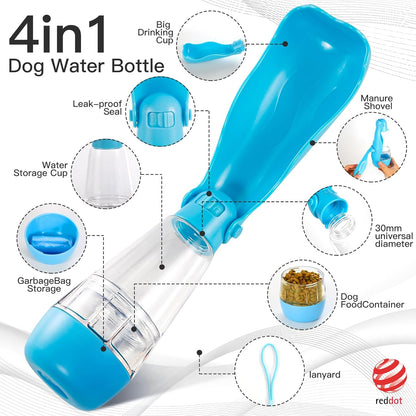 Mewtwo 4 in 1 Collapsible Dog Bowl-Blue- New