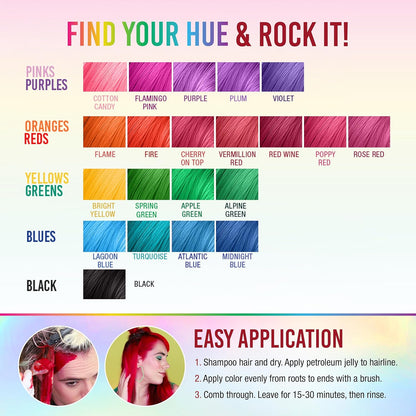 Punky Vermillion Red Semi Permanent Hair Color New
