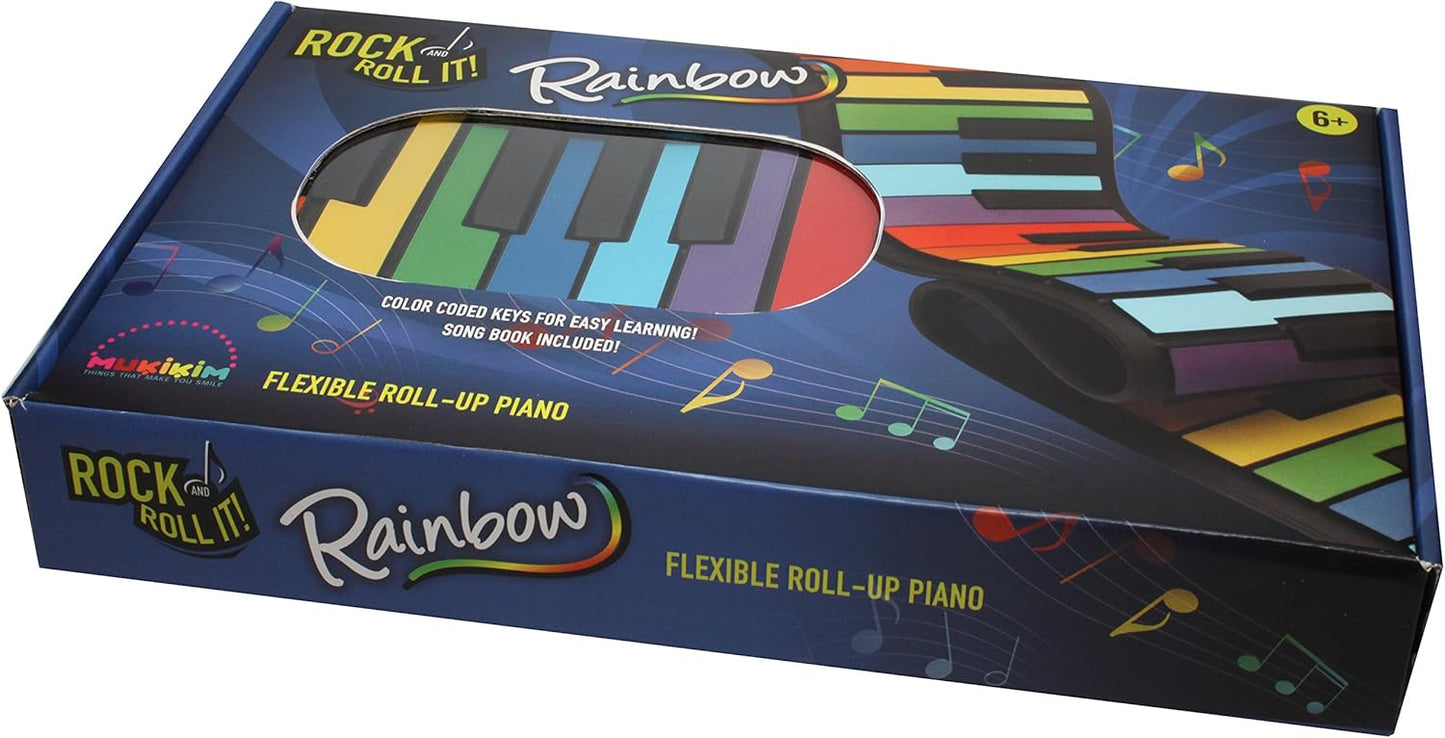Rock and Roll It - The Original Rainbow Piano. Roll Up Flexible Piano 49 Key New