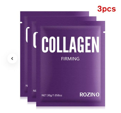 Rozino Collagen Firming Facial Mask 3-Pack Wrinkle & Skin Restoration New