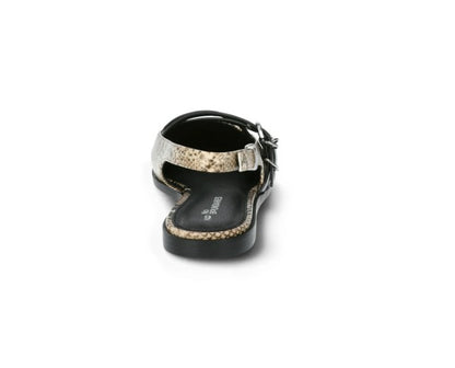 No Boundaries Women's Faux Leather Strappy Moto Flats-Snake