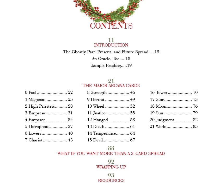 A Christmas Tarot: Ghosts of Past, Present, and Future 22 Cards and Guide Book