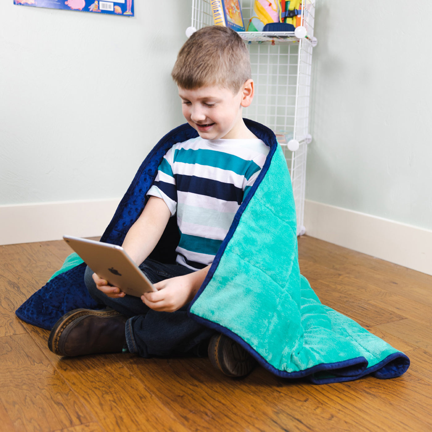 Bouncyband Soft Fleece Weighted Blanket - 7 lbs-New