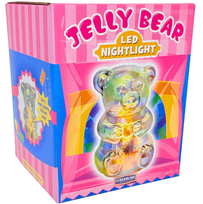 Jelly Bear Glass LED Night Light New 6 In