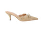 Time and Tru Women's Studded Kitten Heel Mules-Brown, Tan Choose Size