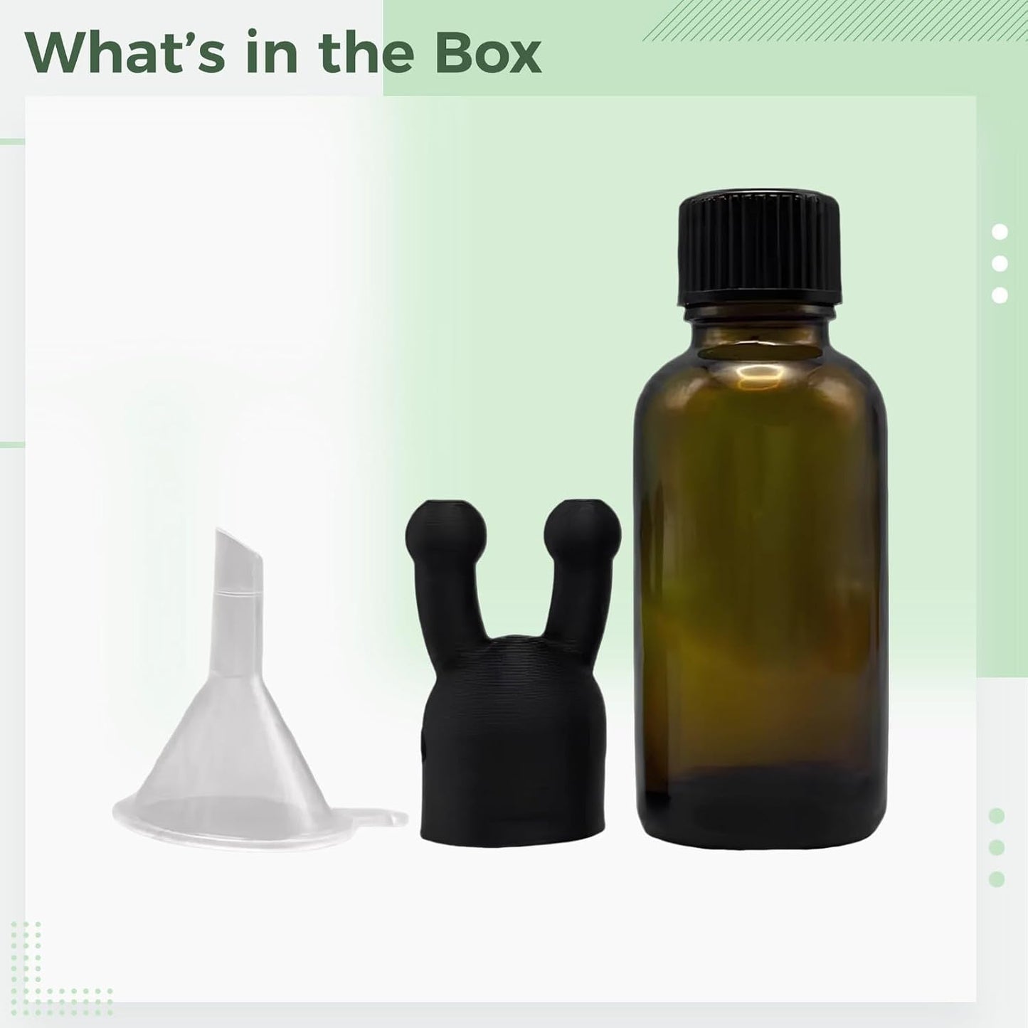 Amber Glass Essential Oil Inhaler, 1.01 oz / 30 mL Refillable Scent Bottle NEW
