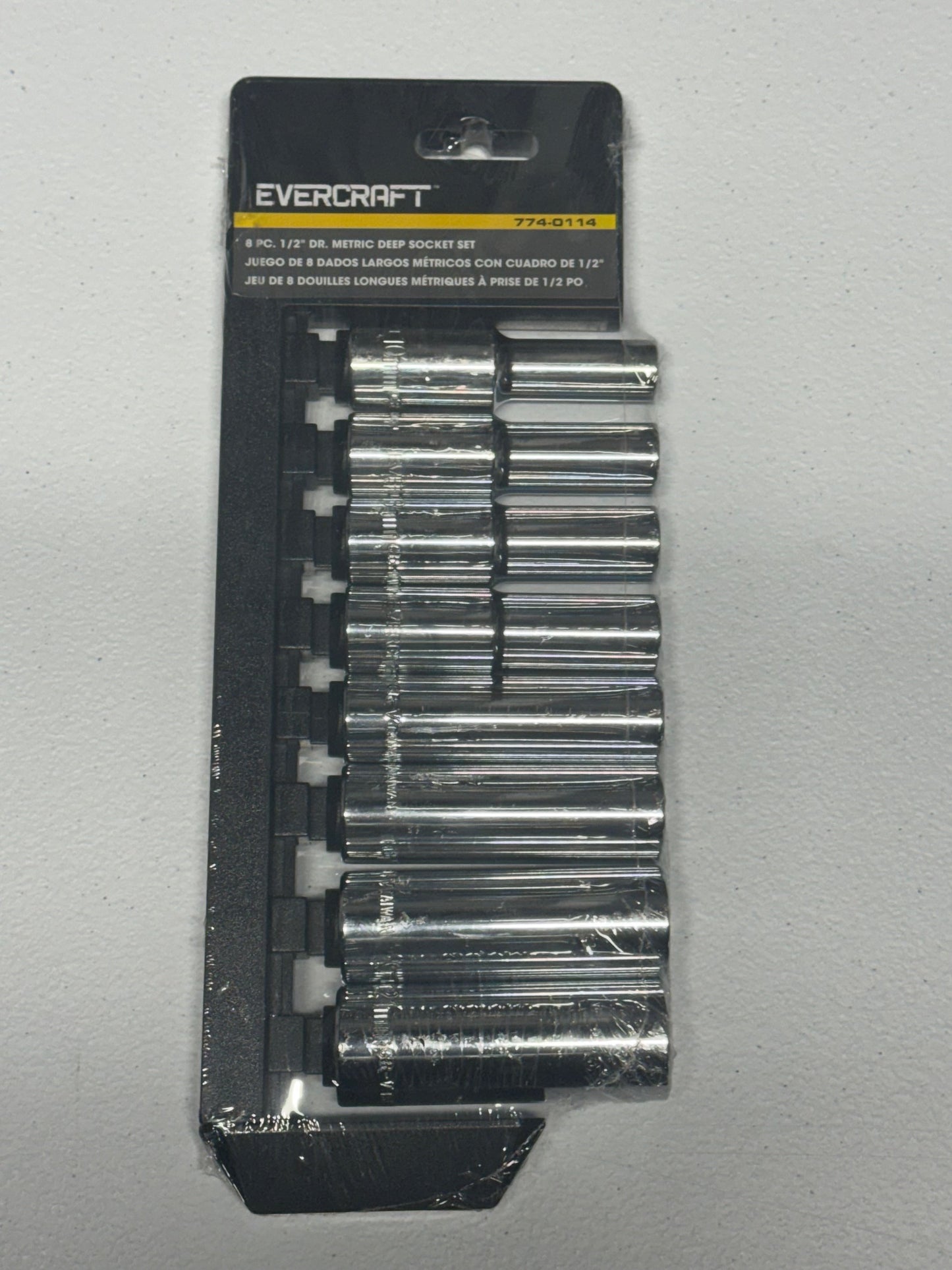 Evercraft 8 Pieces 1/2 in Drive Metric Deep Socket Set New