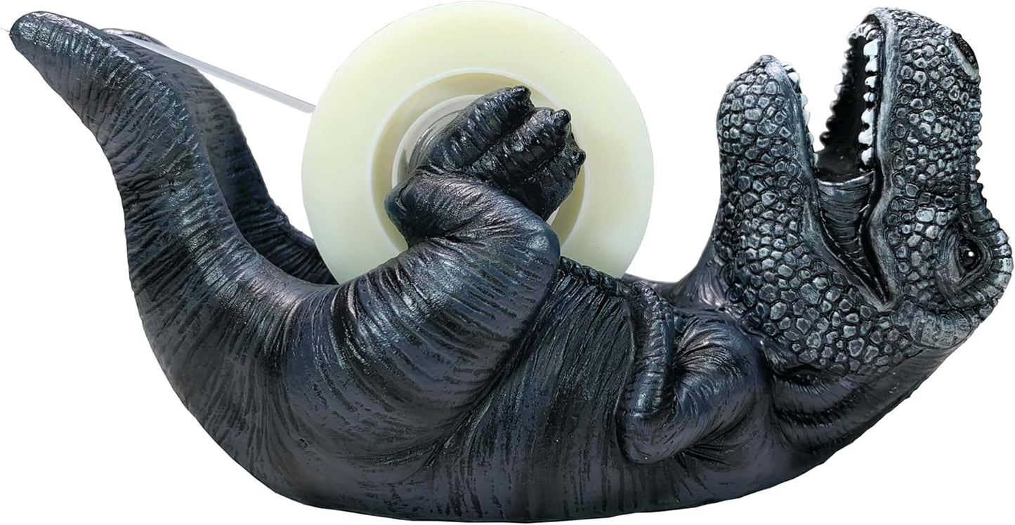 Dinosaur T-Rex Desk Tape Dispenser: New Resin Novelty Office Holder - Black