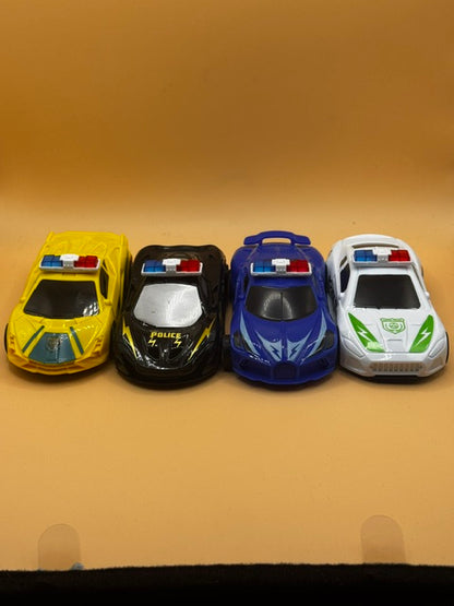 4 Pack Lamborghini-Style Pullback Police Toy Car Bundle New