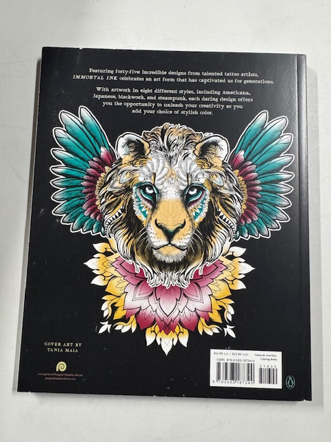 Immortal Ink: A Tattoo 45 Page Coloring Book New