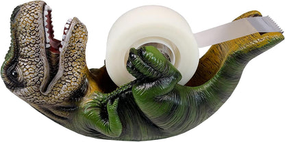 Dinosaur T-Rex Desk Tape Dispenser: New Resin Novelty Office Holder- Green