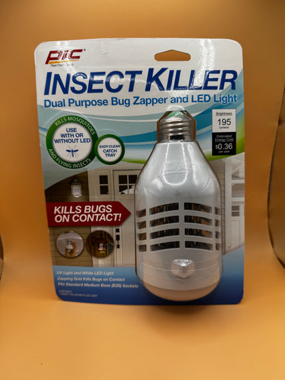 Pic Led Insect Killer Bug Zapper, 9-watt Indoor Or Outdoor Use Flip Switch New