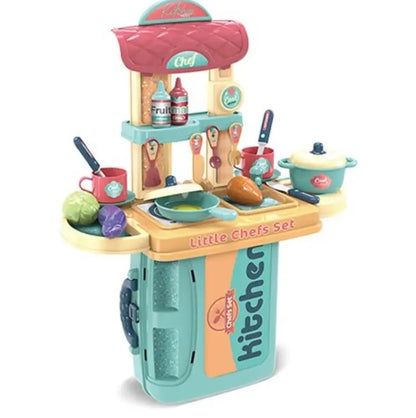 36PC Chef Kitchen Playset Pretend Play in a Compact Case New