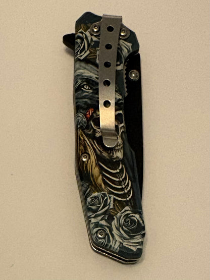 Skull Art Manual Pocket Knives- Brand New In Box Choose Theme