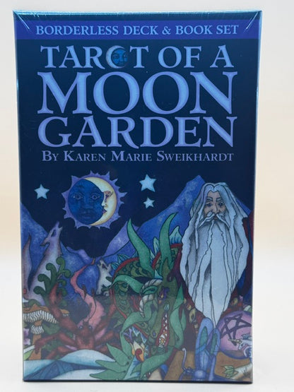Tarot Of A Moon Garden Borderless Deck & Book Set 78 Purple Gilt-Edged Cards, New