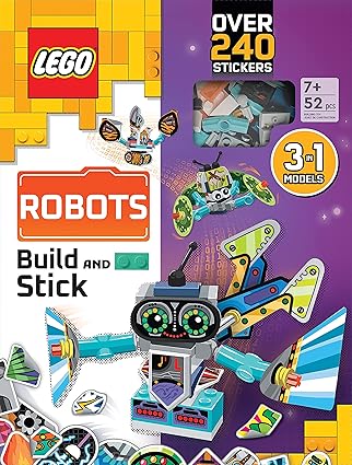 LEGO Books. Build and Stick: Robots: Activity Book with 200+ Stickers New