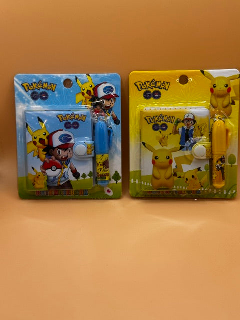 Pokemon 2 Pack Mini Notebook and Pen Set With Keychain - New