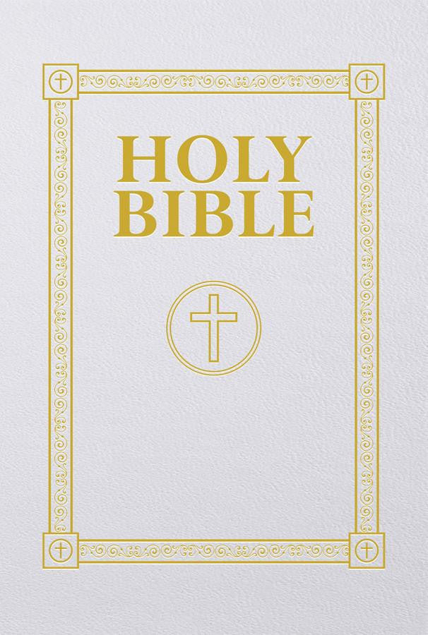 Douay-Rheims First Communion Gift Bible White Gold-Embossed New