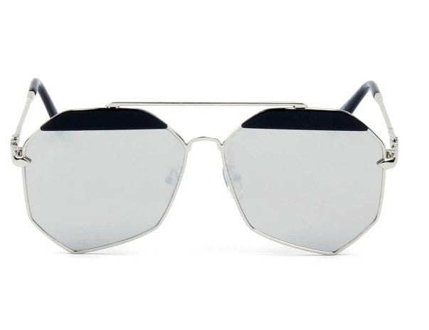Geometric Flat Lens Aviator Metal Frame Fashion Sunglasses New-Choose Color