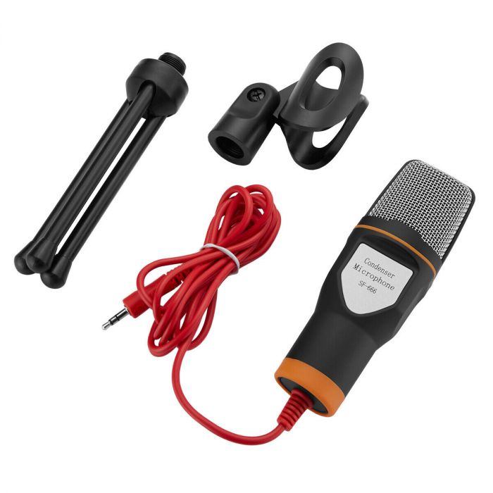 Professional Podcast Condenser Microphone with Stand and Suspension Mount