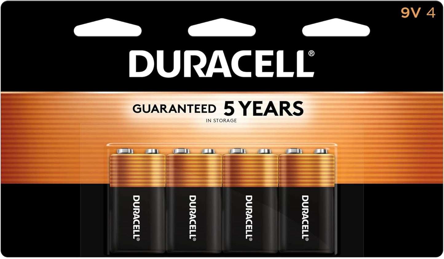 Duracell Coppertop 9V Battery, 4 Count (Pack of 1) New