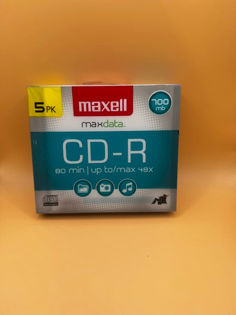 Maxell Slim Polycarbonate Substate 700Mb 80 Min CD-Recordable Slim Jewel 5 Pack