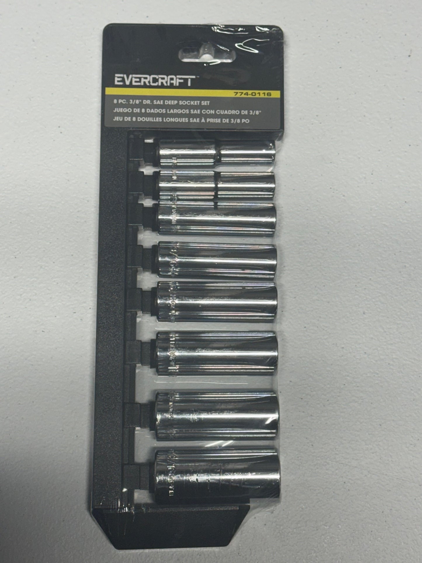 Evercraft 8 Pieces 3/8 in Drive Sae Deep Socket Set New