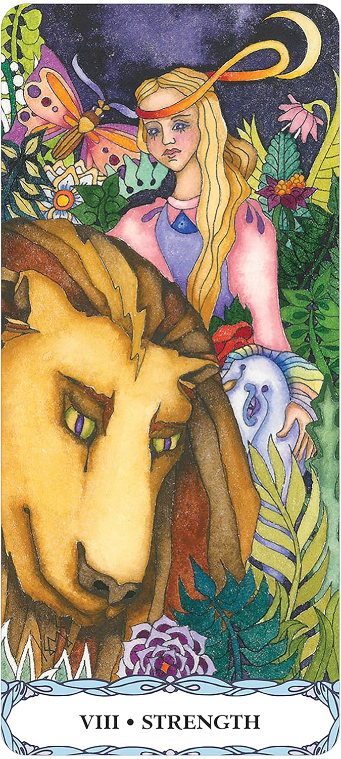 Tarot Of A Moon Garden Borderless Deck & Book Set 78 Purple Gilt-Edged Cards, New