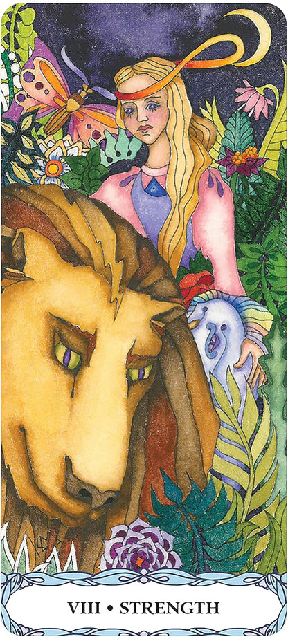 Tarot Of A Moon Garden Borderless Deck & Book Set 78 Purple Gilt-Edged Cards, New