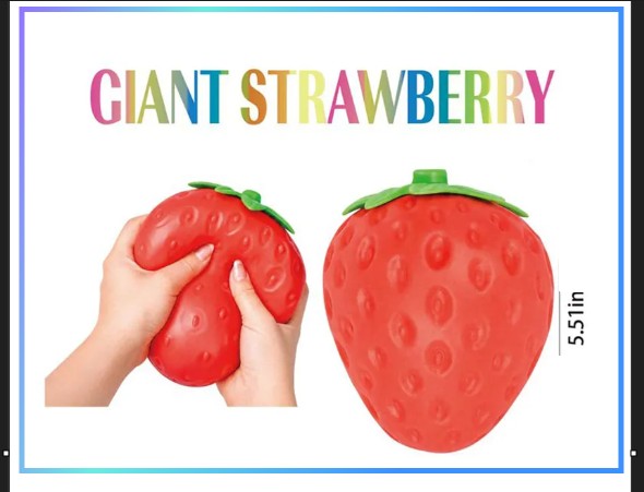 Giant Strawberry Squishy Toy 5.5in Slow Rising Stress Relief Fidget Sensory New