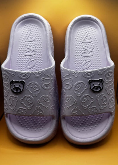 Fashion Unisex Slippers Soft Sole Cartoon Bear Print Slides New Size 10W 8.5M